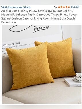 Honey Mustard Accent Pillow Covers - Set of 2
